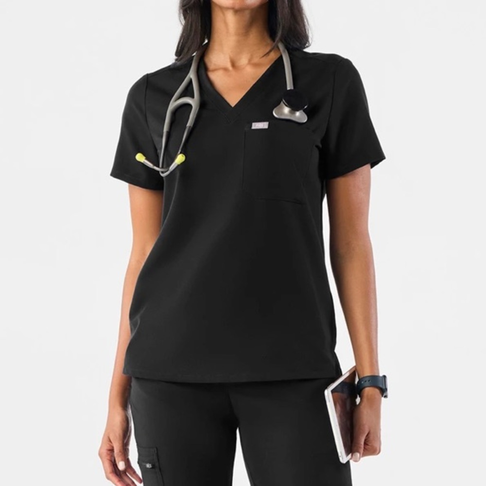 Figs black Catarina one pocket scrub top